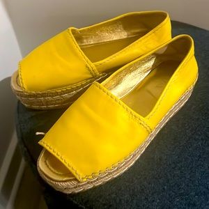 Yellow Prada espadrilles